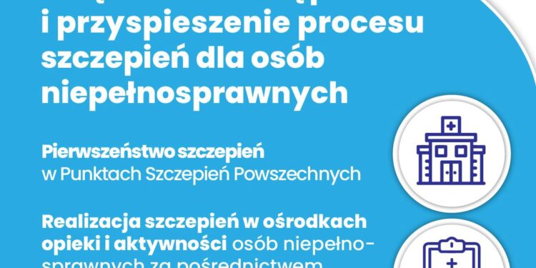 Z kraju: Od poniedziałku osoby niepełnosprawne szczepią się poza kolejką