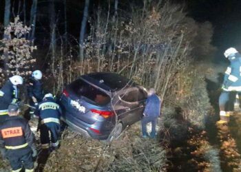 Auto w rowie – pomogli mundurowi z Radomia