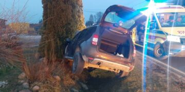 Powiat grójecki: Dostawczak w ogniu i auto na drzewie – jedna osoba ranna