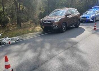 Powiat białobrzeski: Potrącił rowerzystę podczas wyprzedzania